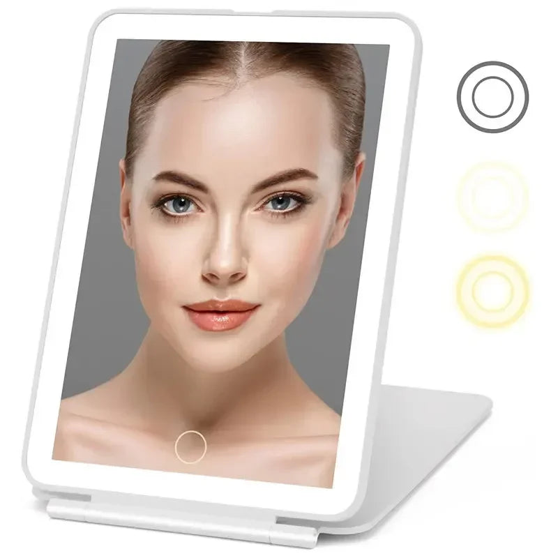 Foldable Touch Screen LED Makeup Mirror