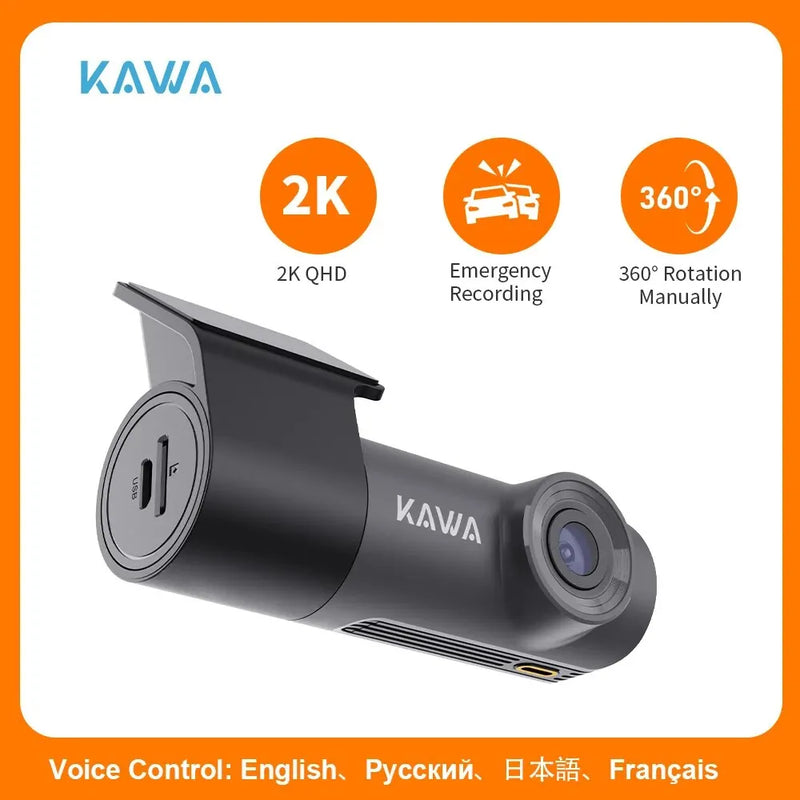 Dash Camera for Car 2k Cam in Car with WiFi Night Vision and WDR Monitor App