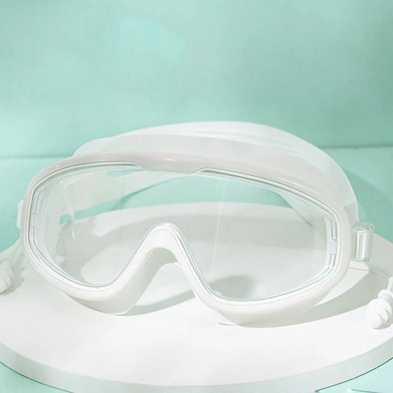 Anti-Fog Wide View Swim Goggles with Earplugs