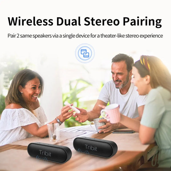 Tribit XSound Go Portable Bluetooth Speaker - IPX7 Waterproof, Better Bass, 24-Hour Playtime, Type-C & AUX