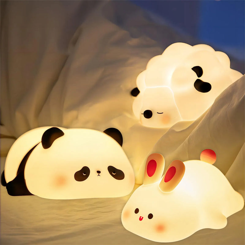 Rechargeable Silicone Sheep and Panda Shaped Led Night Lights