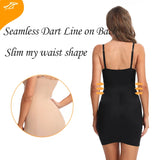 Slimming Full-Length Nude Shapewear Slip - Body Shaper, Underwire Cup, Black