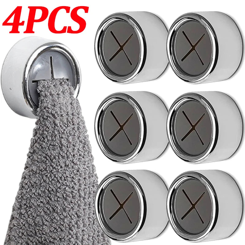 Punch-Free Towel Plug Holder - Wall-Mounted Bathroom Organizer Rack, Self-Adhesive Storage Hook for Kitchen and Home