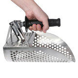 Stainless Steel Beach Sand Scoop with Handle - Metal Detecting and Treasure Hunting Tool