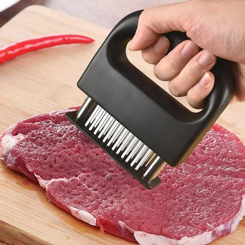 Retractable Stainless Steel Meat Tenderizer - 48 Blades Kitchen Steak Pounder