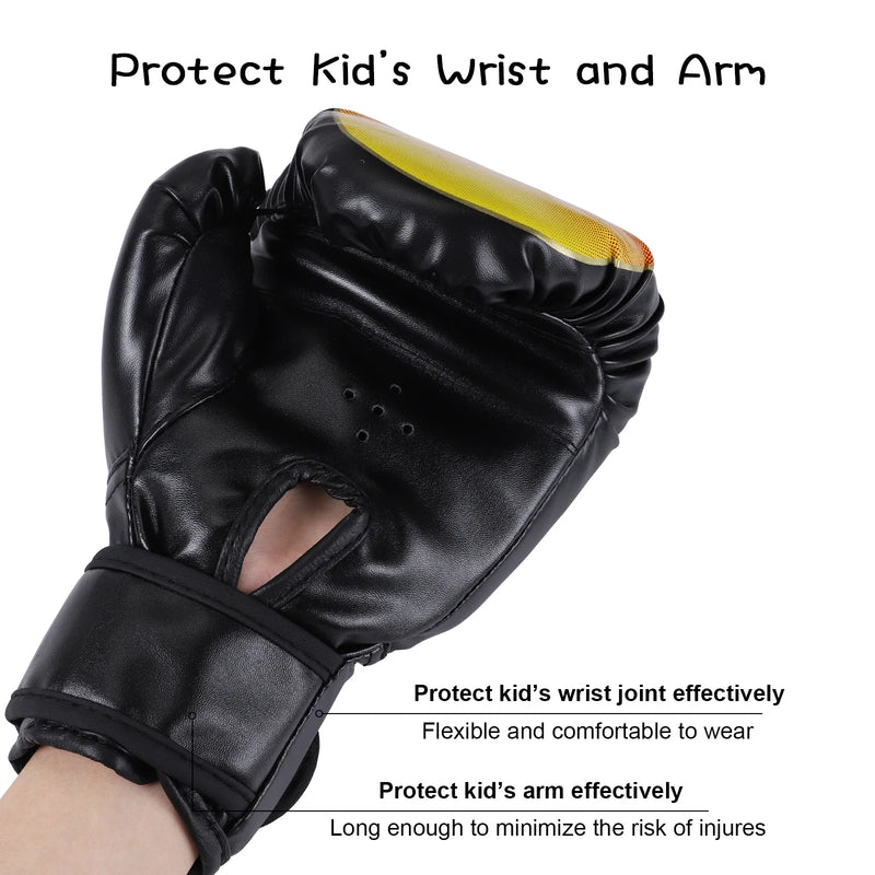 Kids Leather Boxing Gloves - Kickboxing Gloves for Children in Sanda Sports