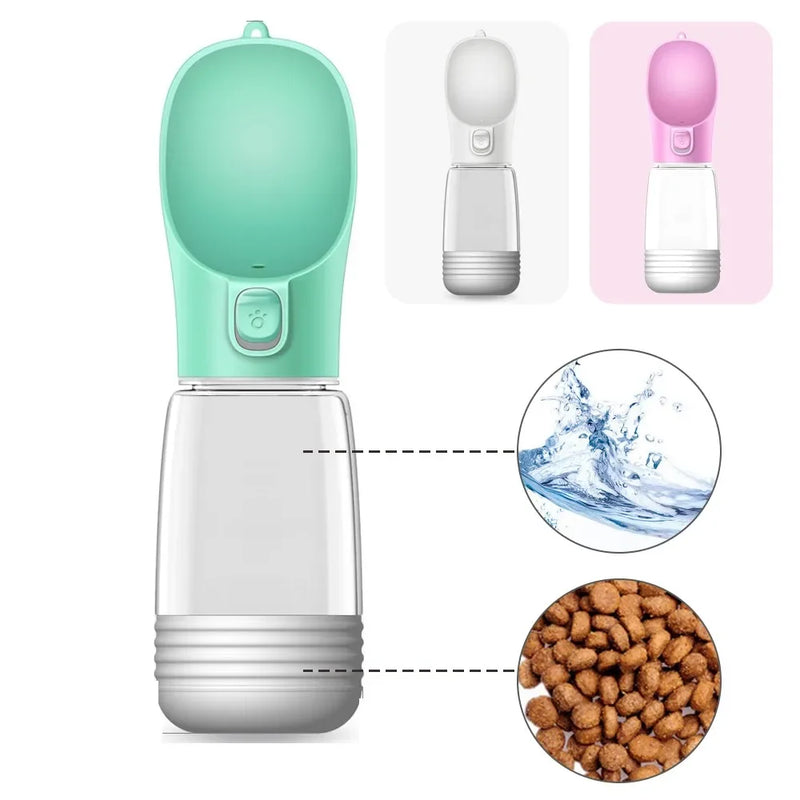 Portable Dog Water Bottle and Feeder - Food and Water Container, Outdoor Travel Drinking Bowl for Pets