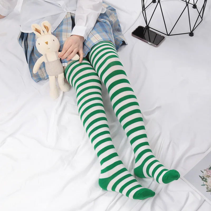 Japanese Striped Over-the-Knee Socks