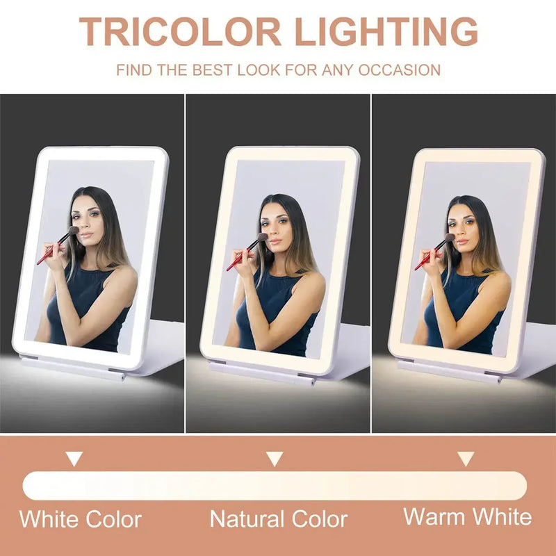 Foldable Touch Screen LED Makeup Mirror