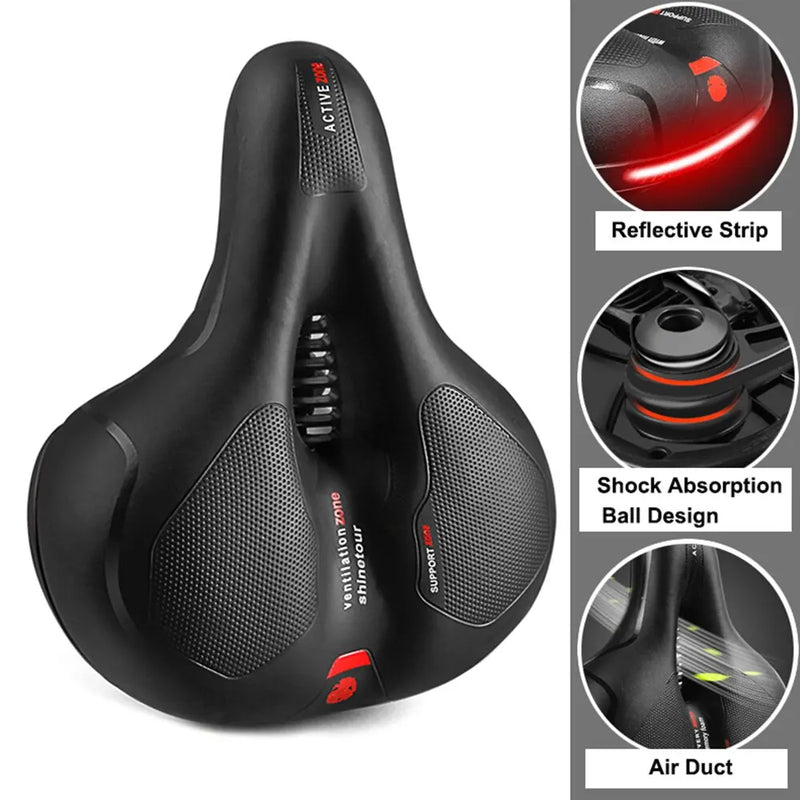 Comfortable Hollow Breathable Bicycle Saddle - Shock Absorbing MTB Road Bike Seat for Men and Women