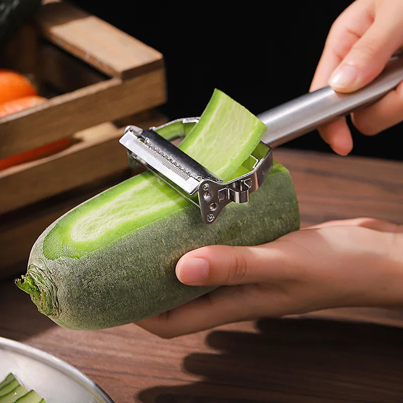 Stainless Steel Fruit and Vegetable Peeler - Multifunctional Grater for Melon, Potato, Carrot, Cucumber, and More