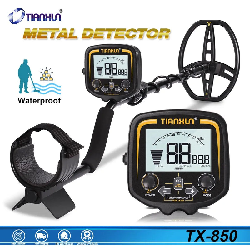 TX-850 Metal Detector - Professional Underground Scanner, 2.5m Depth