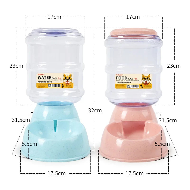 Dog Automatic Feeder and Water Dispenser - Plastic Cat Bowl for Feeding and Drinking, Pet Supplies