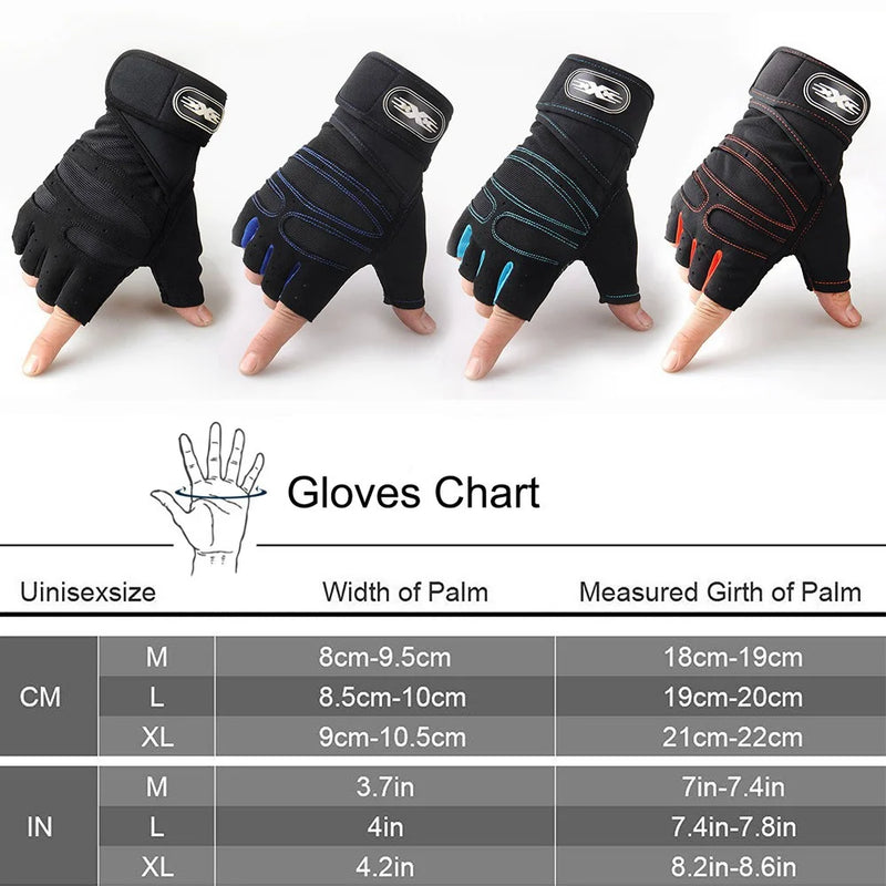 Half Finger Workout Gloves with Wrist Wrap