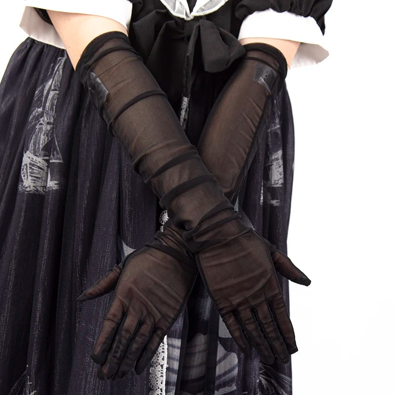 Sheer Lace Long Gloves