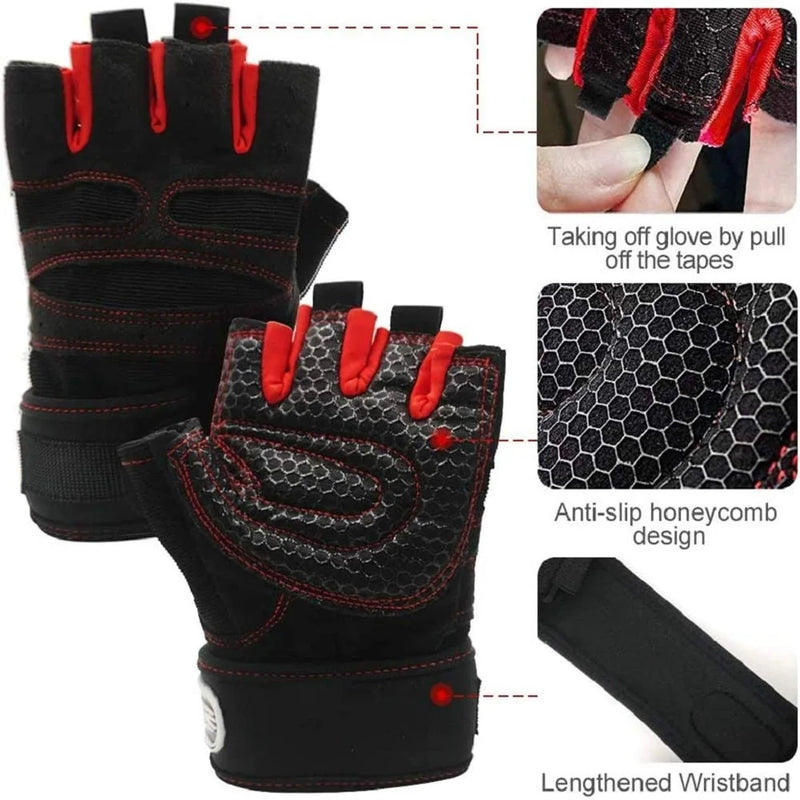 Half Finger Workout Gloves with Wrist Wrap