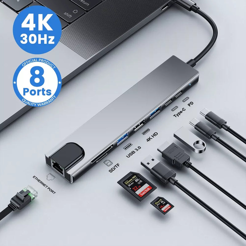 USB-C Hub with HDMI, RJ45, and More