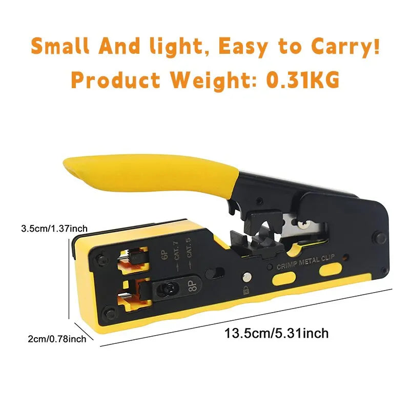 Multifunctional Network Pliers Crimping Tool - EZ Crimp Tool for CAT5, CAT6, CAT7, RJ11, RJ12, and RJ45