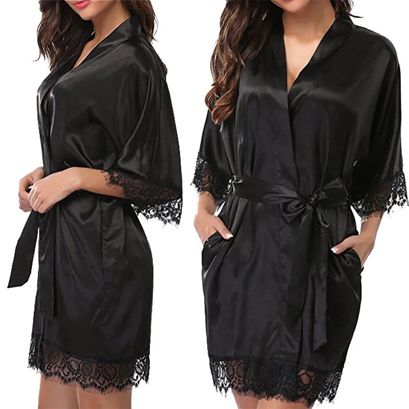 Smooth Lace Silk Nightgown