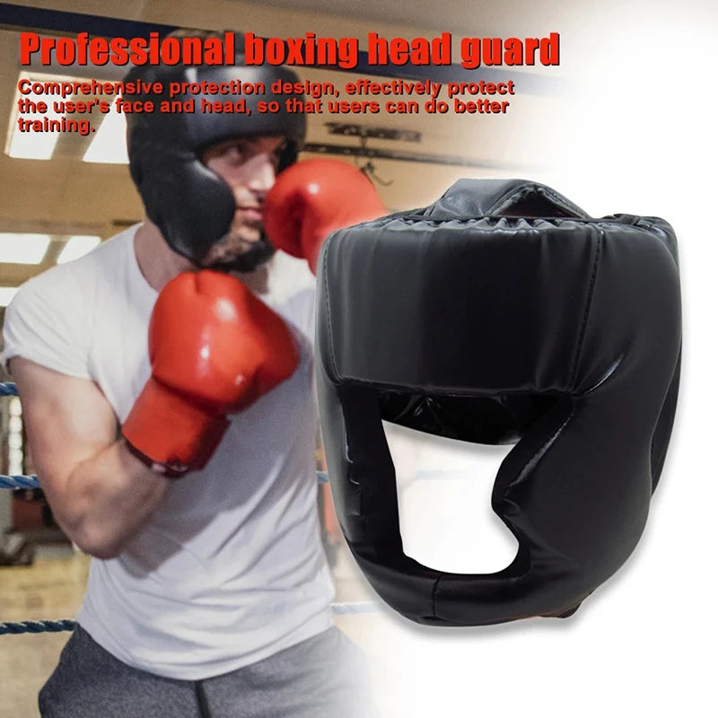 Full-Covered Boxing Helmet - Thickened, Adult Karate Muay Thai Training Head Protector