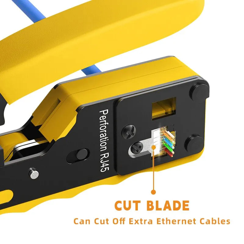 Multifunctional Network Pliers Crimping Tool - EZ Crimp Tool for CAT5, CAT6, CAT7, RJ11, RJ12, and RJ45