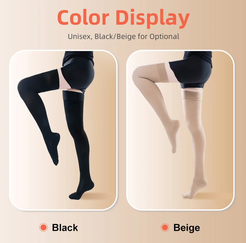 Medical Compression Stockings - Thigh High, Graduated Pressure, for Varicose Veins and Edema