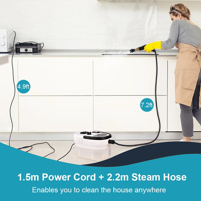 2500W Handheld Steam Cleaner for Home, Kitchen, Bathroom, and Car Cleaning