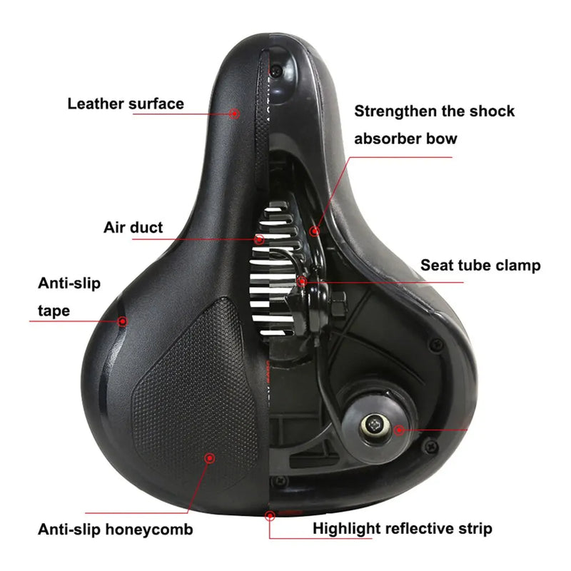 Comfortable Hollow Breathable Bicycle Saddle - Shock Absorbing MTB Road Bike Seat for Men and Women