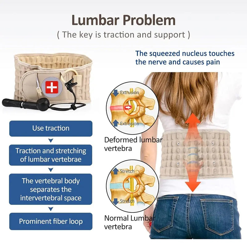 Lumbar Decompression Support - Air Traction Massager