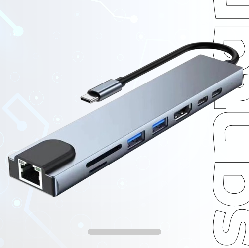 USB 8 in 1 Type C HDMI - 4K - Card Reader