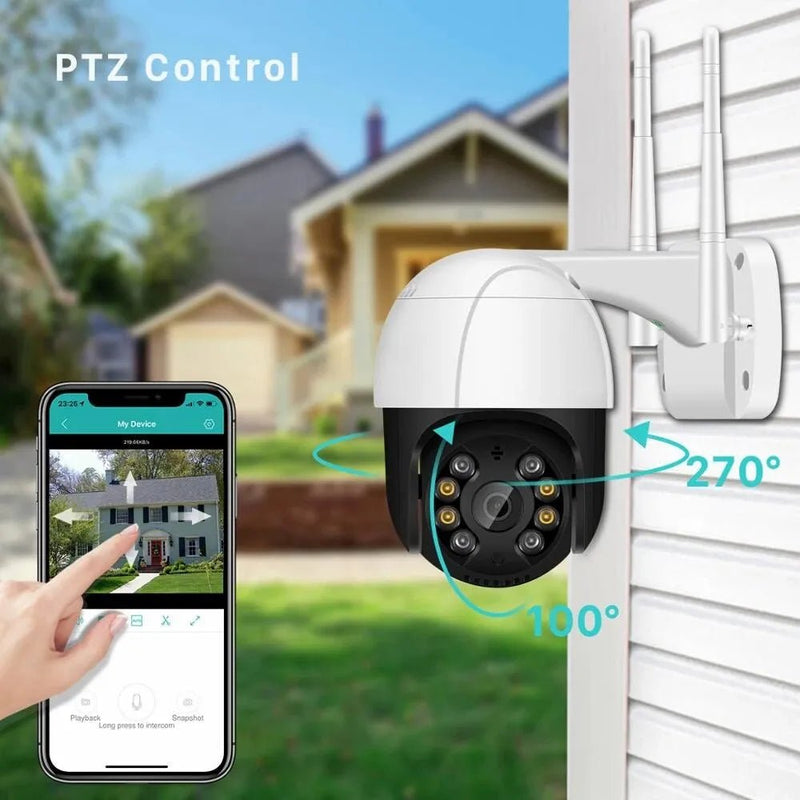 1080P PTZ Wifi IP Camera Outdoor Digital Zoom AI Human Detect Wireless Camera P2P Audio 2MP Security CCTV Camera - SANTARELLA