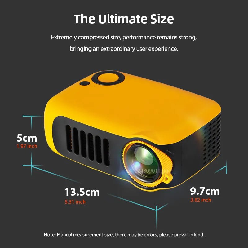 A2000 MINI Projector Home Cinema Theater Portable 3D LED Video Projectors Game Laser Beamer 4K 1080P Via HD Port Smart TV BOX - SANTARELLA