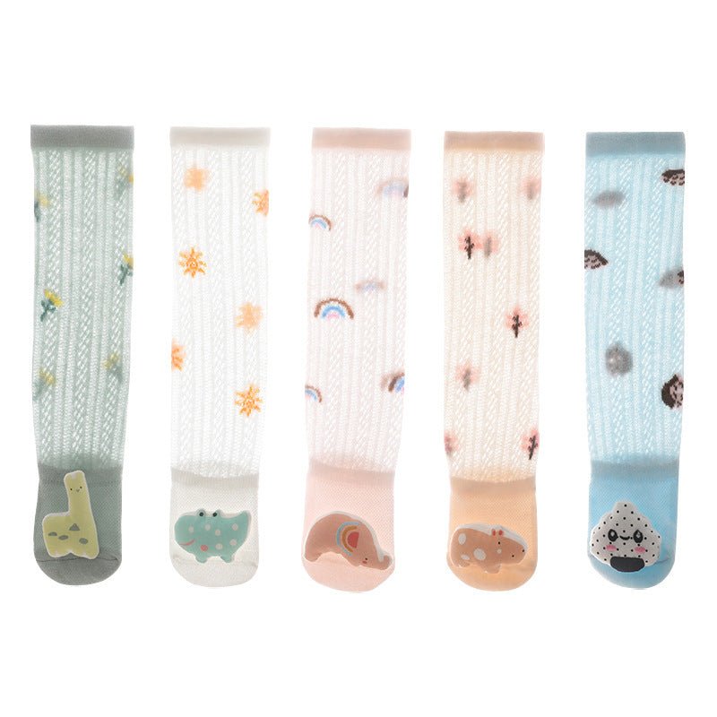 Baby Anti-Mosquito Socks Hollow Breathable Socks Knee Length Socks Summer Thin Baby Bow Mesh Boneless Loose for Baby - SANTARELLA