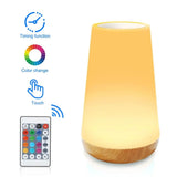 Creative Remote Control Wooden Pattern Touch Night Light Photography Desk Lamp Bedroom Bedside Colorful Atmosphere Lamp Yes - SANTARELLA