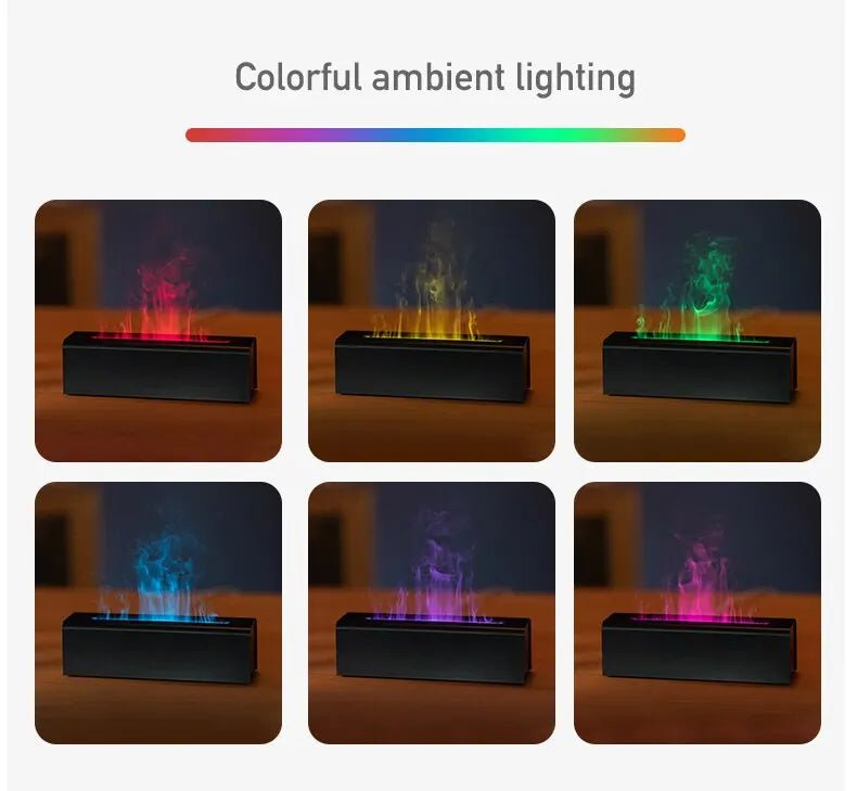 Diffuser USB Plug-in Fragrance Office Home Flame Humidification Diffuser Colorful Simulation Flame - SANTARELLA