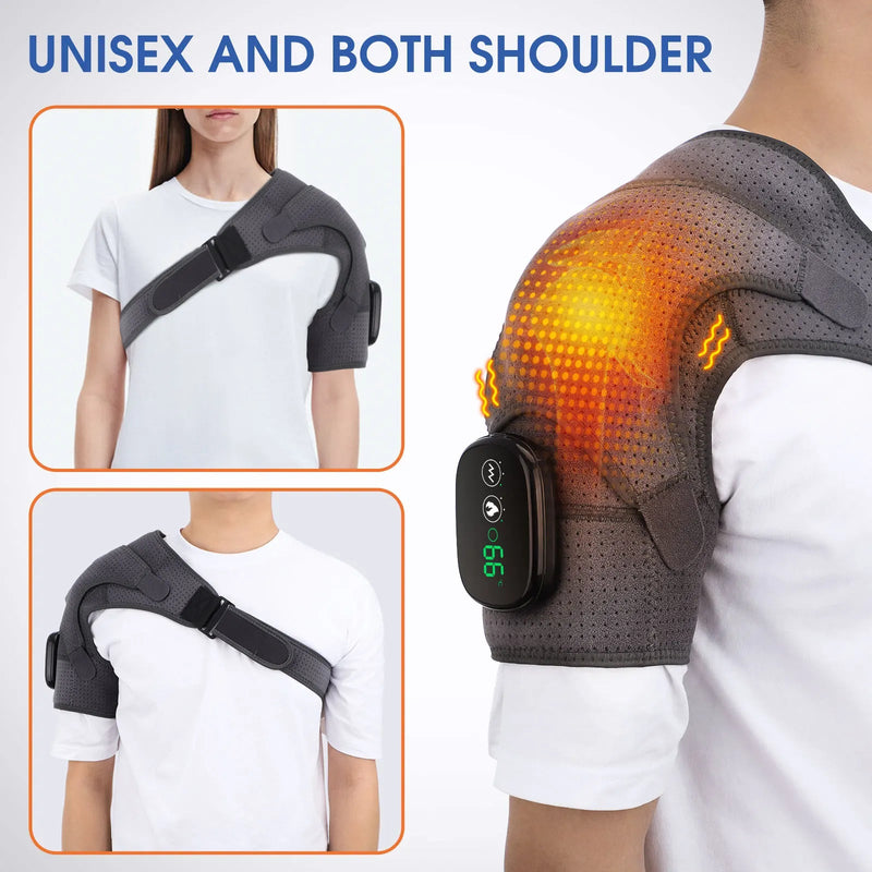 Electric Heating Therapy Shoulder Brace Heating Shoulder Massage Support Adjustable Led Heating Belt For Arthritis Joint Injury - SANTARELLA