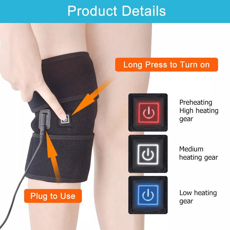 Electric Knee Heating Pad USB Thermal Therapy Heated Knee Brace Support for Arthritis Joint Pain Relief Old Cold Leg Knee Warmer - SANTARELLA