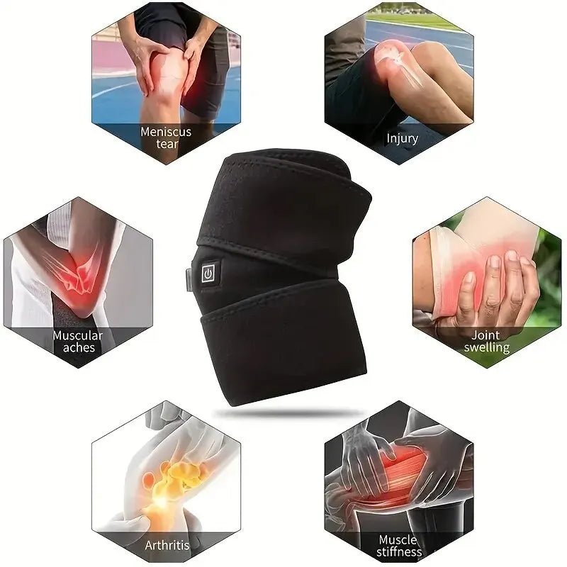 Electric Knee Heating Pad USB Thermal Therapy Heated Knee Brace Support for Arthritis Joint Pain Relief Old Cold Leg Knee Warmer - SANTARELLA