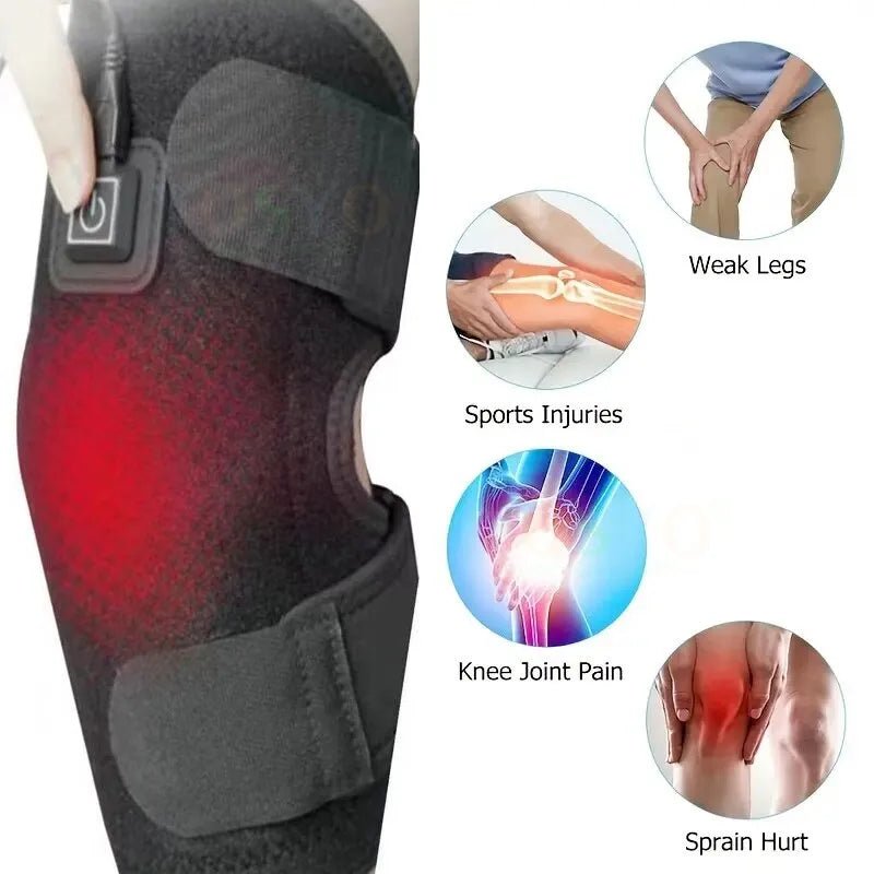 Electric Knee Heating Pad USB Thermal Therapy Heated Knee Brace Support for Arthritis Joint Pain Relief Old Cold Leg Knee Warmer - SANTARELLA