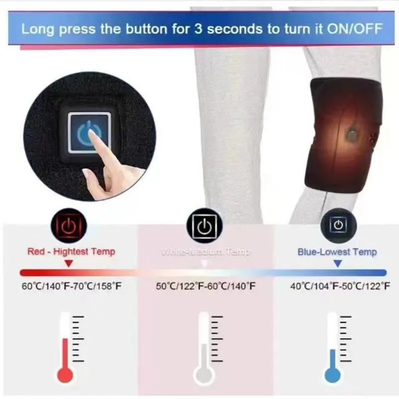 Electric Knee Heating Pad USB Thermal Therapy Heated Knee Brace Support for Arthritis Joint Pain Relief Old Cold Leg Knee Warmer - SANTARELLA