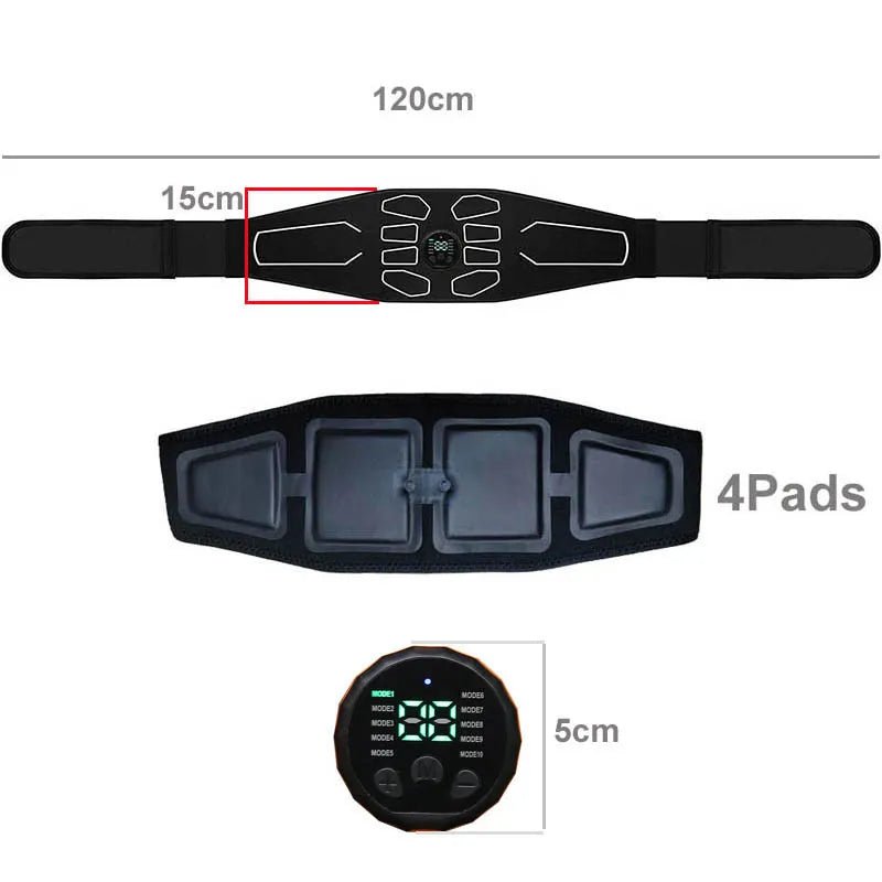 Electronic Abs Muscle Stimulator Waist Trimmers Abdominal Toning Belt Fitness Body Slimming Massager Weight Loss Massage - SANTARELLA