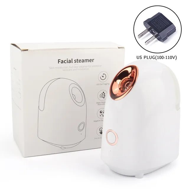 Facial Steamer Nano Ionic Hot Mist Face Steamer Home Sauna SPA Face Humidifier Atomizer for Women Men Moisturizing Unclogs Pores - SANTARELLA