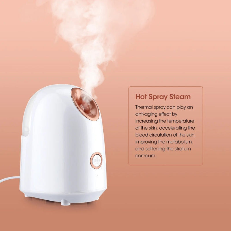 Facial Steamer Nano Ionic Hot Mist Face Steamer Home Sauna SPA Face Humidifier Atomizer for Women Men Moisturizing Unclogs Pores - SANTARELLA