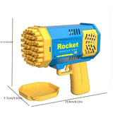 Handheld fully automatic space light bubble machine electric children's toys without battery without bubble water 40 hole - SANTARELLA