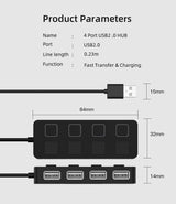 HUB Hub Multi-USB Splitter 4-port Extender - SANTARELLA
