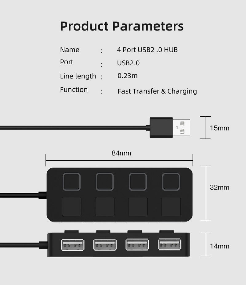 HUB Hub Multi-USB Splitter 4-port Extender - SANTARELLA