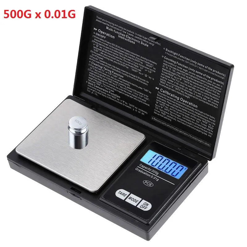 Jewelry Mini Stainless Steel Electronic Scale Digital Pocket Scale Gold Gram Balance Weight Scale Portable Pocket Scale - SANTARELLA