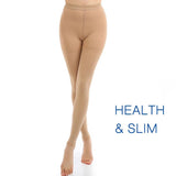 Medical Compression Stockings Women Pantyhose Open Toe for Varicose Veins - SANTARELLA