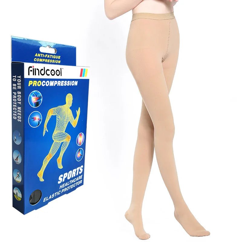 Medical Compression Stockings Women Pantyhose Open Toe for Varicose Veins - SANTARELLA