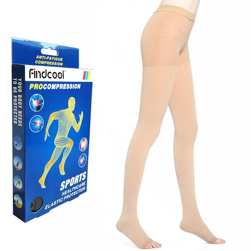 Medical Compression Stockings Women Pantyhose Open Toe for Varicose Veins - SANTARELLA